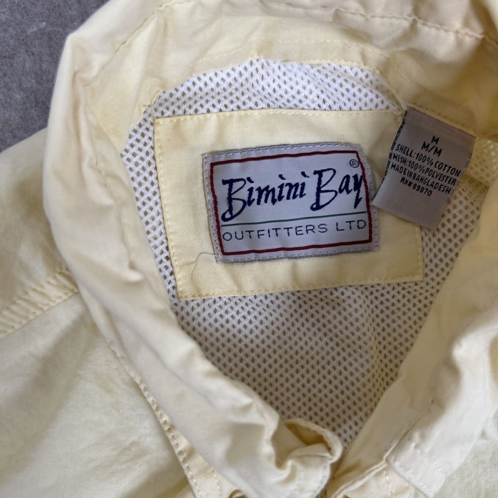 Bimini Bay Outfitters Mens Yellow Short Sleeve Button Up Fishing Shirt Size M - Picture 5 of 9